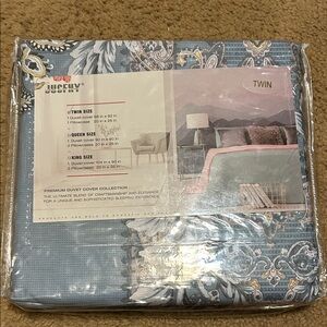 Blue Paisley Duvet Cover Set - Twin